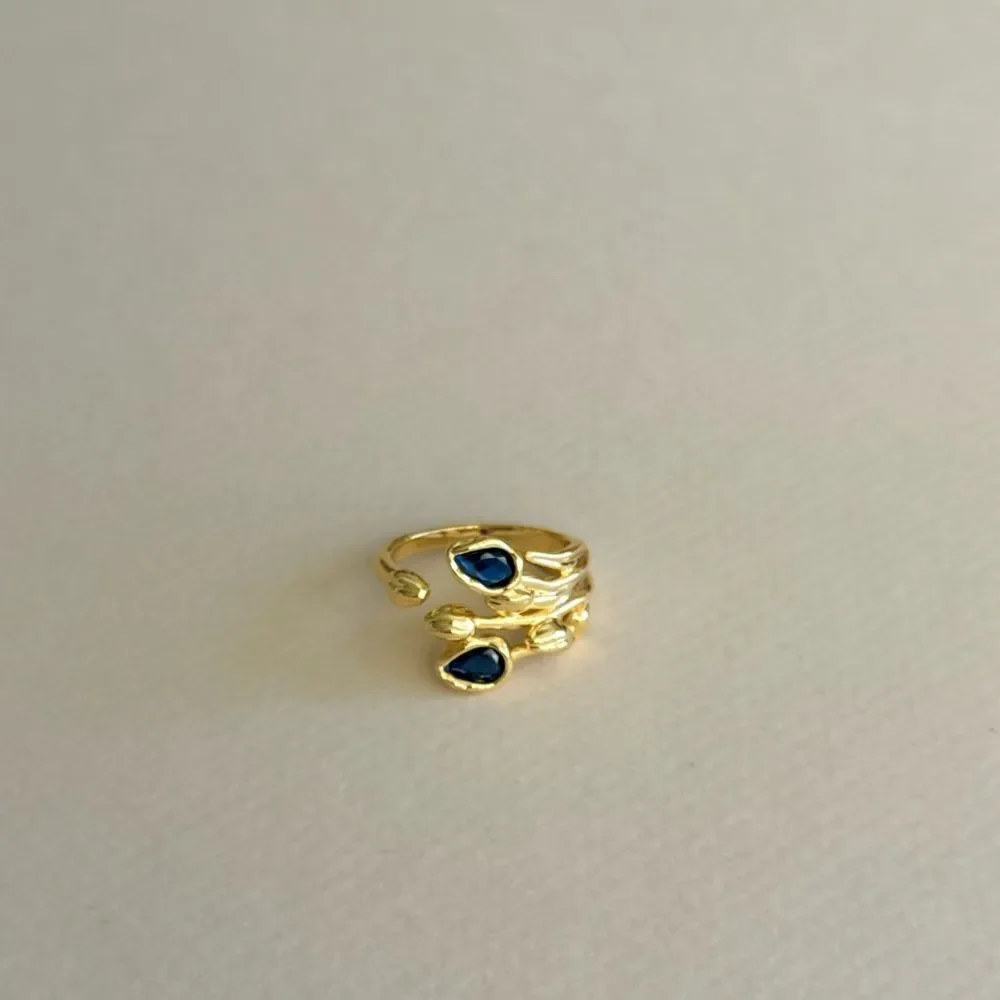 Black Teardrop Ring N1809